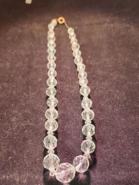 Crystal Bead Necklace - Clear